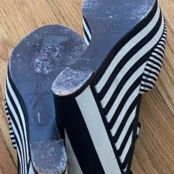 Pierre Hardy platform wedge shoes Spain size 41 black white striped sz 9.5 - Picture 8 of 8